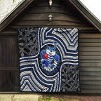 Geelong Cats Quilt Indigenous Monochrome Dot Art Mascot Style