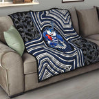 Geelong Cats Quilt Indigenous Monochrome Dot Art Mascot Style