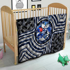 Geelong Cats Quilt Indigenous Monochrome Dot Art Mascot Style