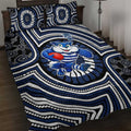 Geelong Cats Quilt Bed Set Indigenous Monochrome Dot Art Mascot Style