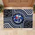 Geelong Cats Rubber Doormat Indigenous Monochrome Dot Art Mascot Style