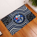 Geelong Cats Rubber Doormat Indigenous Monochrome Dot Art Mascot Style