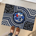 Geelong Cats Rubber Doormat Indigenous Monochrome Dot Art Mascot Style