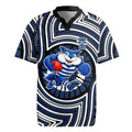 Geelong Cats Rugby Jersey Indigenous Monochrome Dot Art Mascot Style
