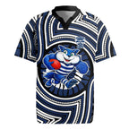 Geelong Cats Rugby Jersey Indigenous Monochrome Dot Art Mascot Style
