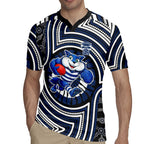 Geelong Cats Rugby Jersey Indigenous Monochrome Dot Art Mascot Style