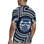 Geelong Cats Rugby Jersey Indigenous Monochrome Dot Art Mascot Style