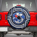 Geelong Cats Spare Tire Cover Indigenous Monochrome Dot Art Mascot Style