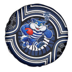 Geelong Cats Spare Tire Cover Indigenous Monochrome Dot Art Mascot Style