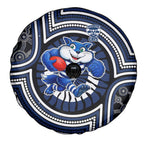 Geelong Cats Spare Tire Cover Indigenous Monochrome Dot Art Mascot Style