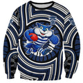 Geelong Cats Sweatshirt Indigenous Monochrome Dot Art Mascot Style