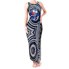 Geelong Cats Tank Maxi Dress Indigenous Monochrome Dot Art Mascot Style