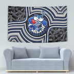 Geelong Cats Tapestry Indigenous Monochrome Dot Art Mascot Style