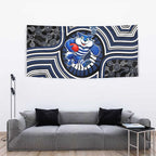 Geelong Cats Tapestry Indigenous Monochrome Dot Art Mascot Style