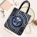 Geelong Cats Tote Bag Indigenous Monochrome Dot Art Mascot Style