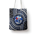 Geelong Cats Tote Bag Indigenous Monochrome Dot Art Mascot Style