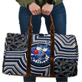 Geelong Cats Travel Bag Indigenous Monochrome Dot Art Mascot Style