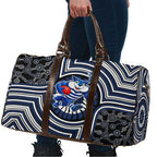Geelong Cats Travel Bag Indigenous Monochrome Dot Art Mascot Style