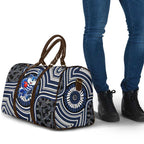 Geelong Cats Travel Bag Indigenous Monochrome Dot Art Mascot Style