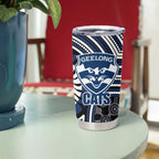 Geelong Cats Tumbler Cup Indigenous Monochrome Dot Art Mascot Style