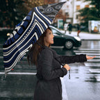 Geelong Cats Umbrella Indigenous Monochrome Dot Art Mascot Style