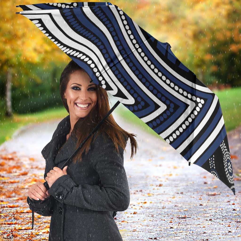 Geelong Cats Umbrella Indigenous Monochrome Dot Art Mascot Style