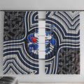 Geelong Cats Window Curtain Indigenous Monochrome Dot Art Mascot Style
