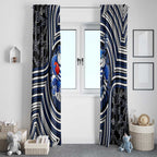 Geelong Cats Window Curtain Indigenous Monochrome Dot Art Mascot Style