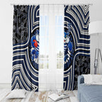 Geelong Cats Window Curtain Indigenous Monochrome Dot Art Mascot Style