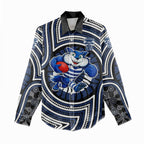 Geelong Cats Women Casual Shirt Indigenous Monochrome Dot Art Mascot Style