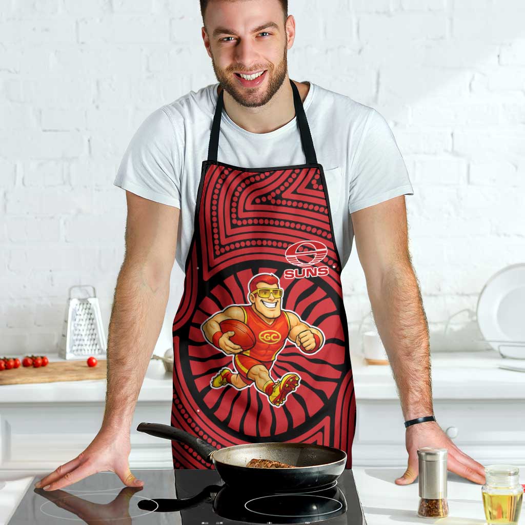 Gold Coast Suns Apron Indigenous Monochrome Dot Art Mascot Style