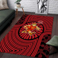 Gold Coast Suns Area Rug Indigenous Monochrome Dot Art Mascot Style