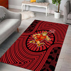 Gold Coast Suns Area Rug Indigenous Monochrome Dot Art Mascot Style