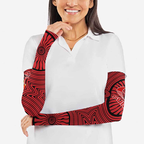 Gold Coast Suns Arm Sleeves Indigenous Monochrome Dot Art Mascot Style