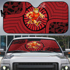 Gold Coast Suns Auto Sun Shade Indigenous Monochrome Dot Art Mascot Style