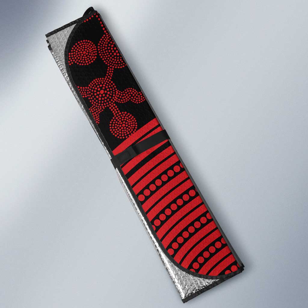 Gold Coast Suns Auto Sun Shade Indigenous Monochrome Dot Art Mascot Style