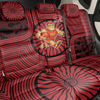 Gold Coast Suns Back Car Seat Cover Indigenous Monochrome Dot Art Mascot Style