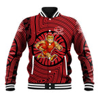 Gold Coast Suns Baseball Jacket Indigenous Monochrome Dot Art Mascot Style