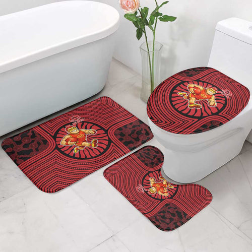 Gold Coast Suns Bathroom Set Indigenous Monochrome Dot Art Mascot Style