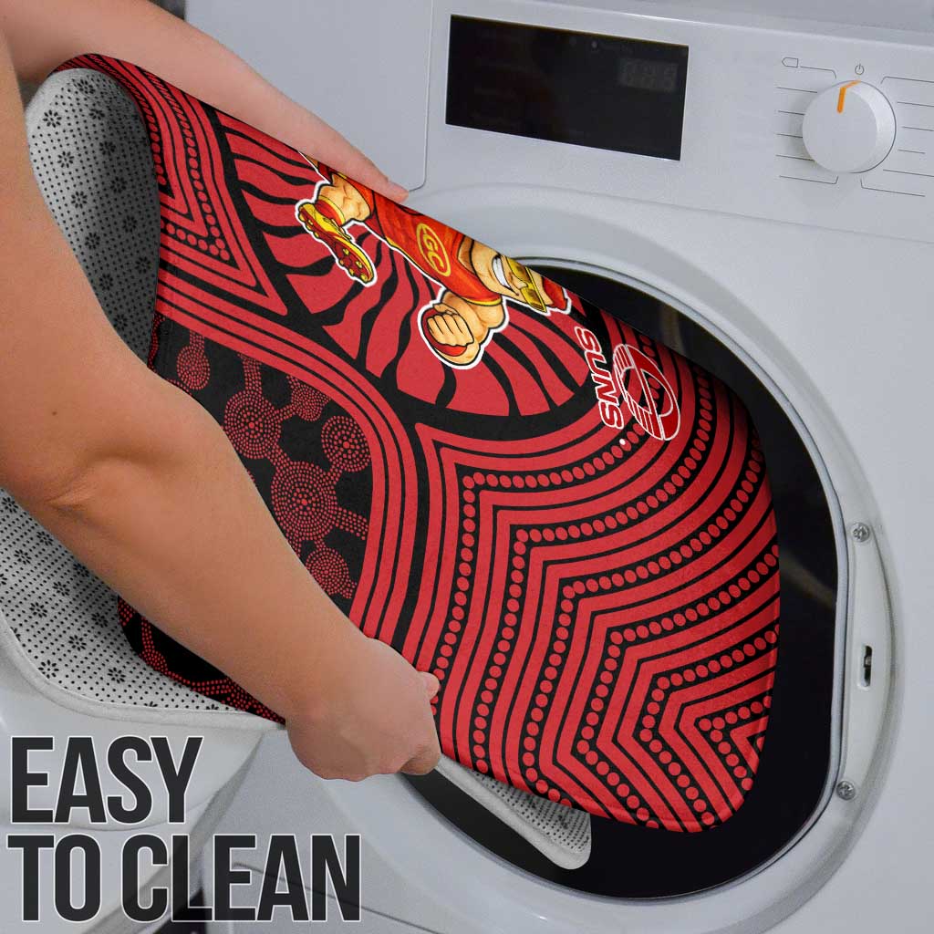 Gold Coast Suns Bathroom Set Indigenous Monochrome Dot Art Mascot Style