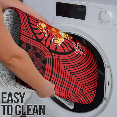 Gold Coast Suns Bathroom Set Indigenous Monochrome Dot Art Mascot Style