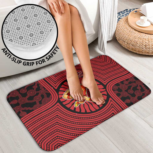 Gold Coast Suns Bathroom Set Indigenous Monochrome Dot Art Mascot Style