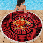 Gold Coast Suns Beach Blanket Indigenous Monochrome Dot Art Mascot Style