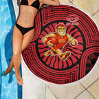 Gold Coast Suns Beach Blanket Indigenous Monochrome Dot Art Mascot Style