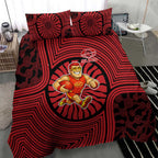 Gold Coast Suns Bedding Set Indigenous Monochrome Dot Art Mascot Style