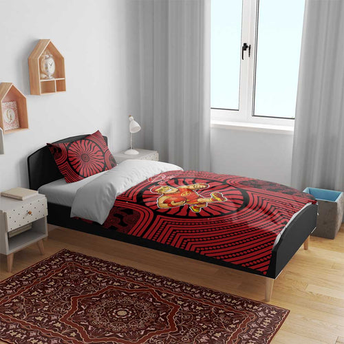 Gold Coast Suns Bedding Set Indigenous Monochrome Dot Art Mascot Style