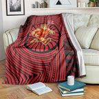 Gold Coast Suns Blanket Indigenous Monochrome Dot Art Mascot Style