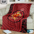 Gold Coast Suns Blanket Indigenous Monochrome Dot Art Mascot Style
