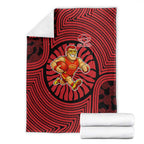Gold Coast Suns Blanket Indigenous Monochrome Dot Art Mascot Style