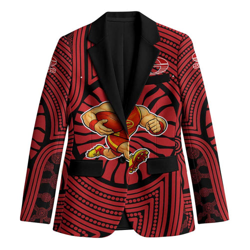 Gold Coast Suns Blazer Indigenous Monochrome Dot Art Mascot Style